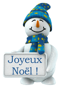 Bonhomme de neige souriant pour No&euml;l